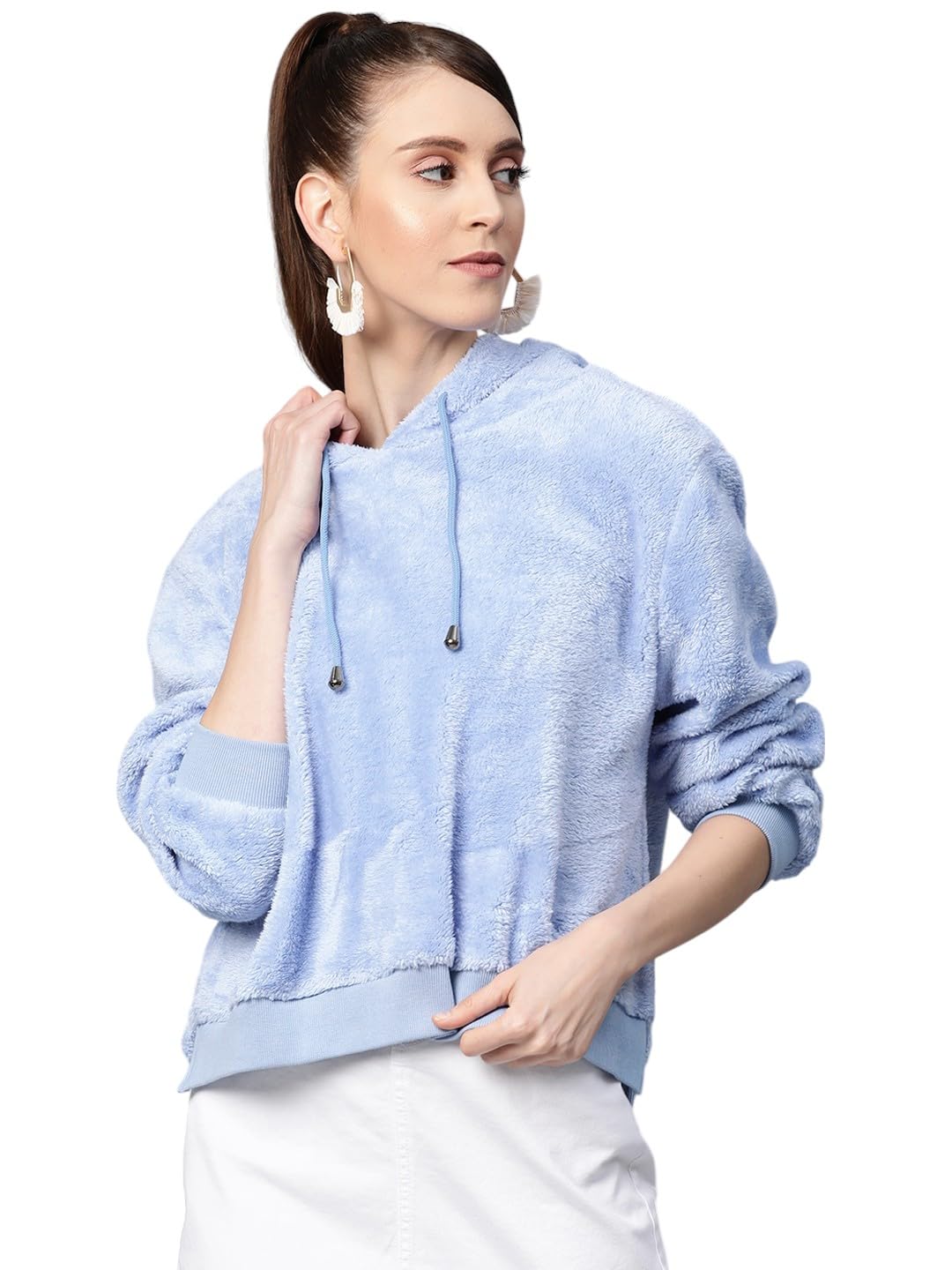 sassafras Blue Hooded Faux Fur Sweatshirt-picture-32