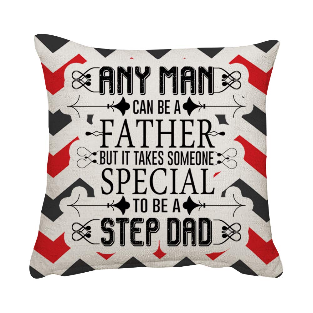 Giftme Linen Cover Any Man Can Be A Father But It Takes Someone Special To Be A Step Dad Fathers Day Best Step Dad Christmas/Birthday Gift Idea Throw Pillow - Cushion Cover With Insert. (Linen Cover)