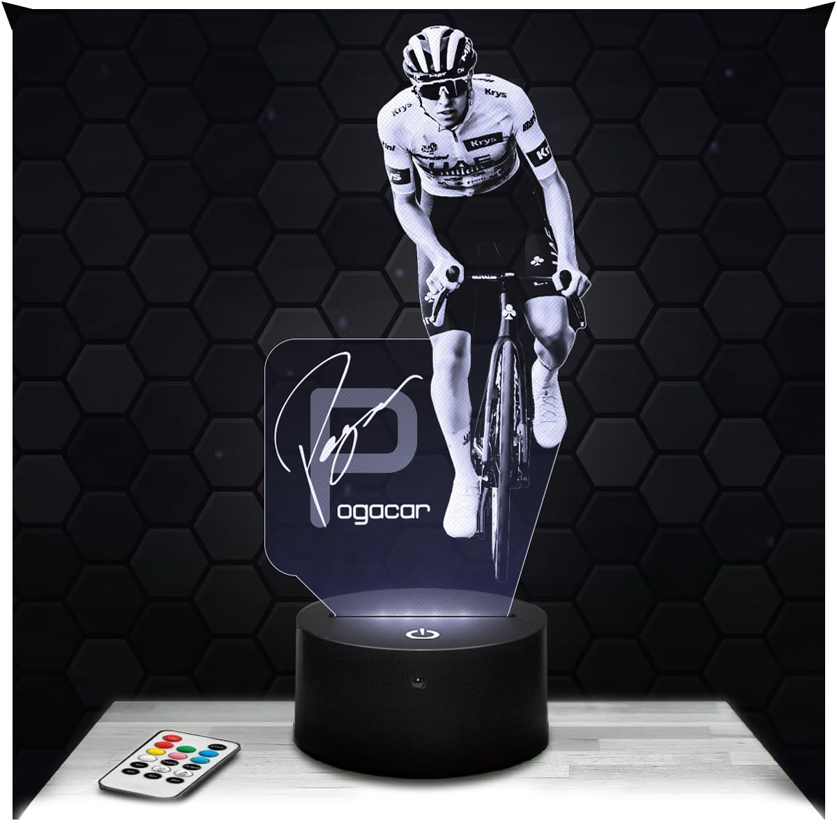 Lampephoto.fr - Tadej Pogacar Cycling 3D Lamp Night Light 3D Lamp Decoration Bike Cyclist. Gift Idea for Men Tadej P Cycling Adult Night Light Room Decor, Original Christmas Gift Idea for Men TOP