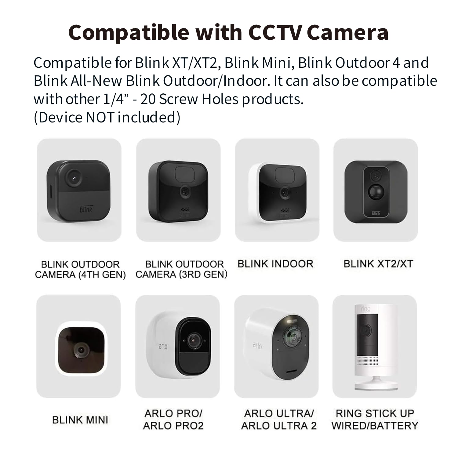 Tonton Wall Mount for Blink Outdoor Camera Compatible with Blink 4 (4th Gen), 3rd Gen, XT/XT2 & Mini - Image 2