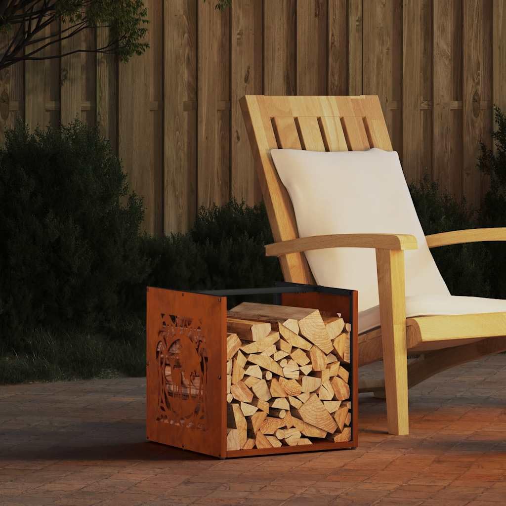 Estantería para leña de acero resistente a la intemperie, 40 x 40 x 40 cm, estantería para leña de gran capacidad, soporte para leña para interior y exterior, almacenamiento de madera estable