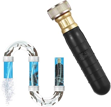 Powerful Water Pressure Drain Cleaner Bladder Clears 1-2 Inch Clogged Pipes for Kitchen Bathroom Bathtub Swimming Pool and Sewer Lines