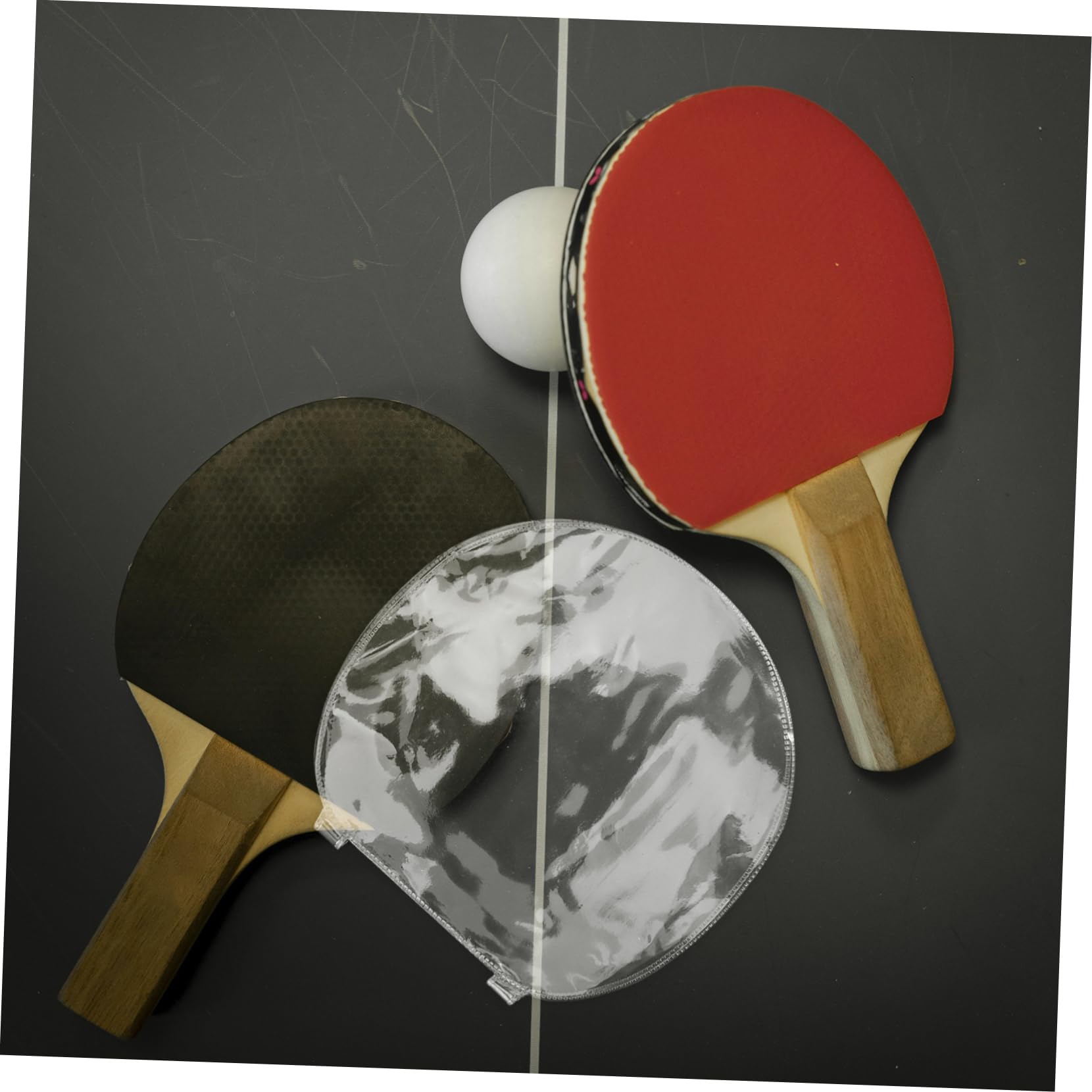 Pellicola Protettiva per Protezione Doppia Faccia per Racchetta da Tennis Tavolo 5 Pezzi in PVC Adesiva e Spessa Film Portatile per Paddle Trasparente