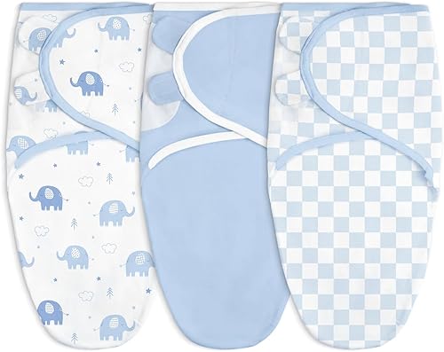 Miniatura 20 de SANDJEST Manta para bebé, 0-3 meses, saco de dormir de algodón con brazos, mantas para recién nacido Rainbow - Checker - Patrón (Pack 3),Arco