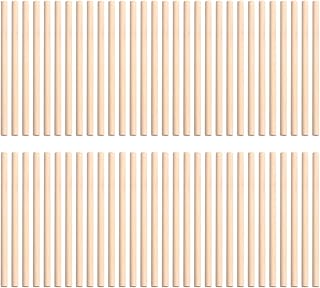 TOYANDONA 100pcs Wooden Dowel Rods, 4 x 1/5 Inch Unfinished Natural Wood Dowel Sticks for Crafts and DIY