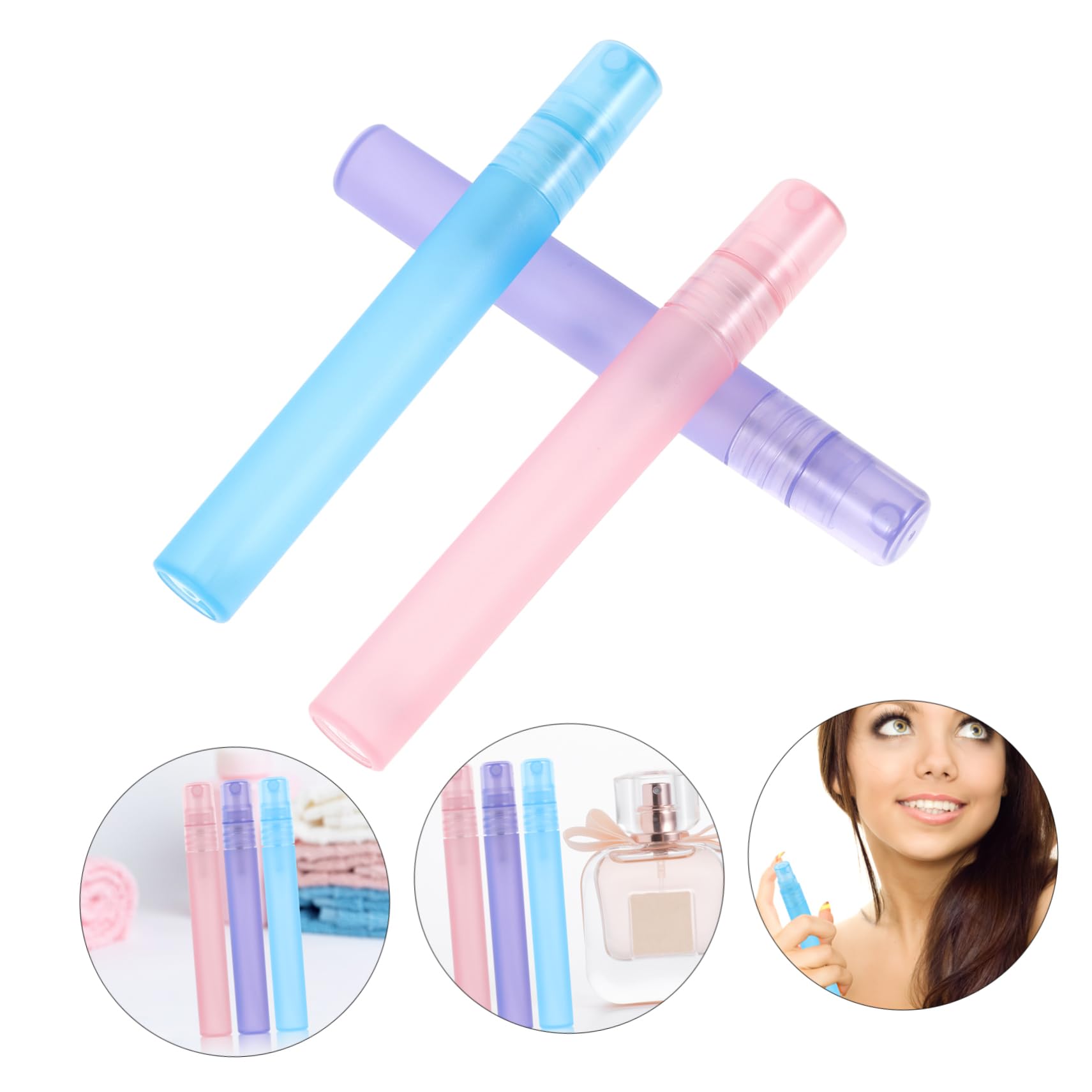 BESTYASH 10 Ensembles Flacon Pulvérisateur Portable Lot De Bouteilles De Voyage Colorées Transparent Pour Cosmétiques Et 6 Pièces * 10