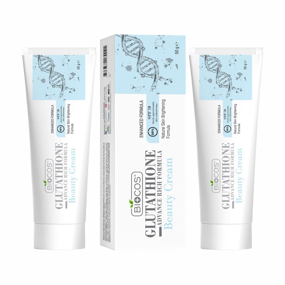 Glutathione Beauty Cream (Pack of 2) with Aloe Vera, Hyaluronic Acid & Shea Butter – Brightening Face Cream for Dark Spots, Hyperpigmentation & Radiant Glow – Moisturizer for Dry Skin