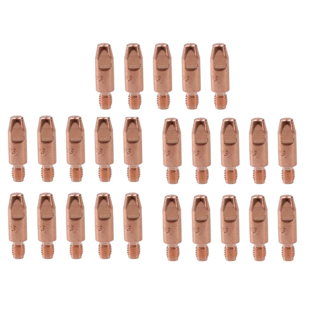 0.6mm Mig Welding Welder Round Contact Tips for MB25 MB36 Euro Torches 25pk