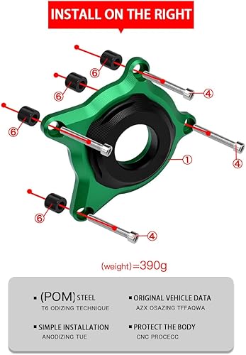 Miniatura 5 de Kit de cubierta de embrague del motor protector deslizante de marco compatible con Z900 Z900RS Z900RS Cafe (plateado, Z900RSCafe)