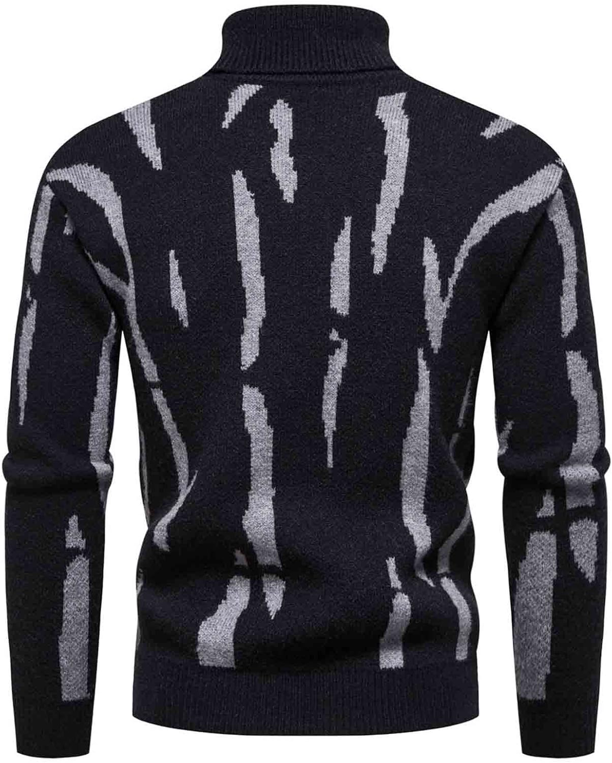 Mens Turtleneck Long Sleeve Shirts Slim Fit Temperament Winter Thermal Basic Sweater Vintage Knitted Pullover Tops