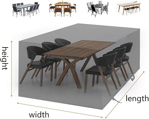 Miniatura 6 de Fundas para muebles de patio, 43 pulgadas de largo x 39 pulgadas de ancho x 24 pulgadas de alto, resistente, 420D, Oxford, funda para muebles de