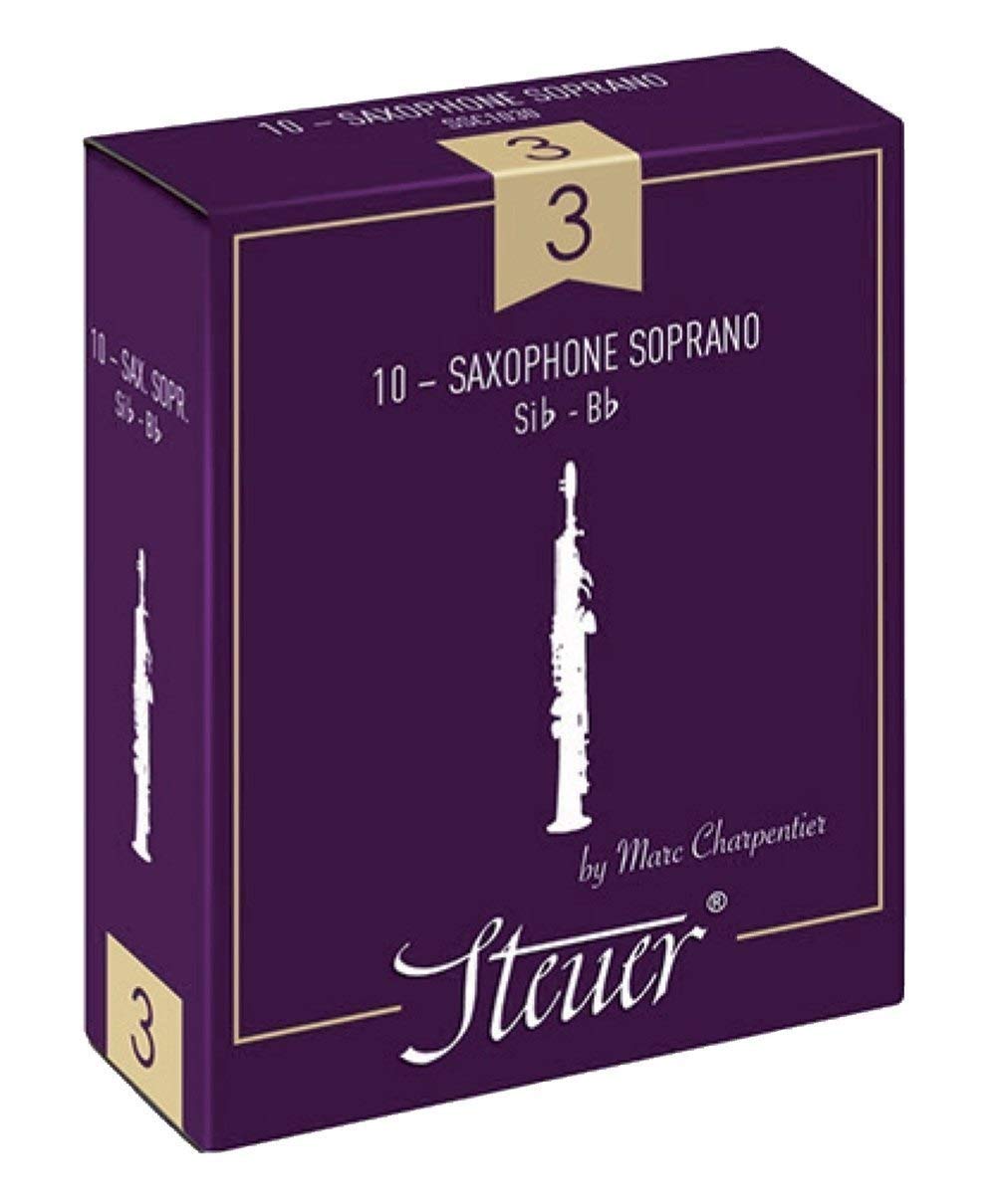 Steuer - Canas Saxofón Soprano tradicional, diseñadas por Marc Charpentier, caja de 10, fuerza 3
