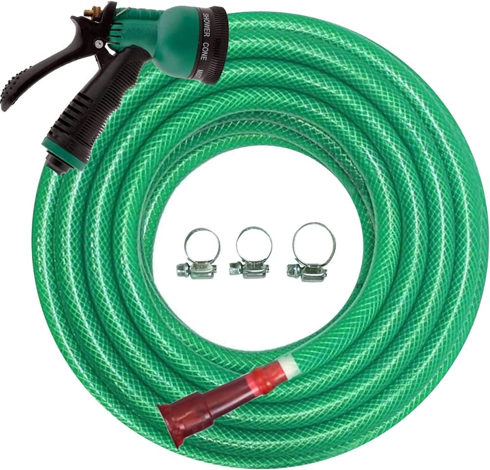 Srigro,5 Meter Heavy Duty PVC Garden Hose Pipe with 8 Mode Spray Gun, Tap Adapter & 3 Clamps, Lightweight, Durable & Flexible, Water Pipe for Garden,1/2 inch, Green, 16.40 feet (B0CTKL4WHD) Amazon Price History, Amazon Price Tracker