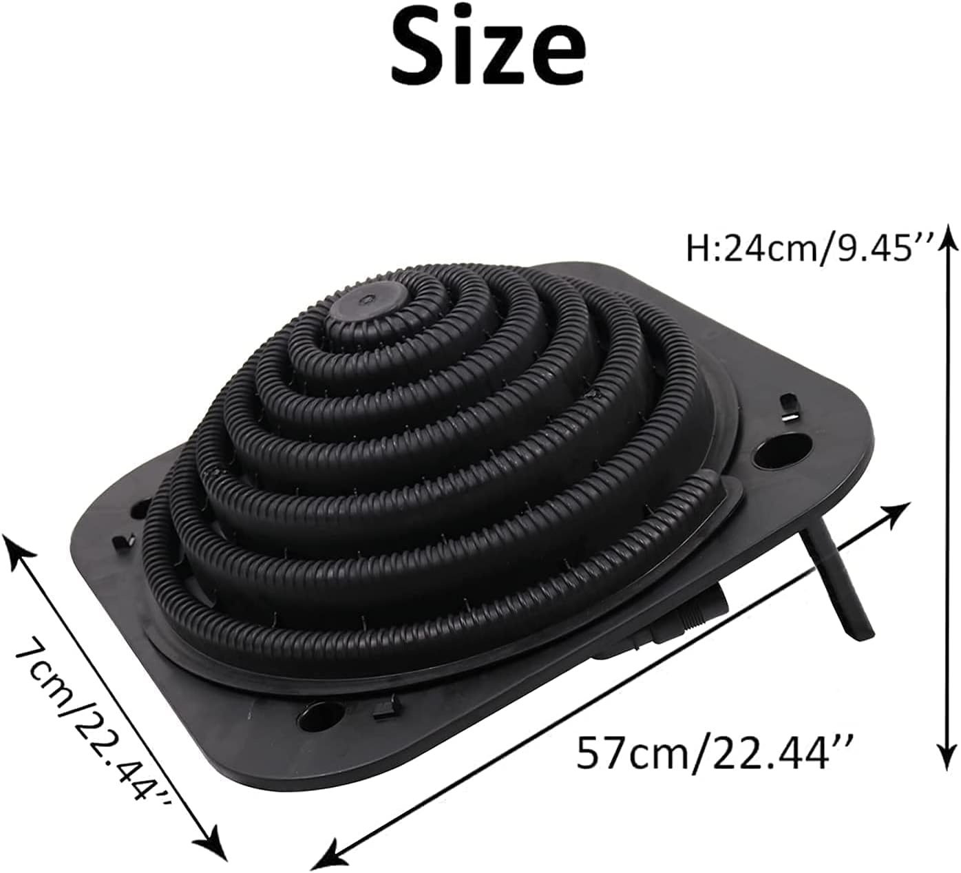 YUEWO Solar Dome Above Ground Pool Heater for Inground and Above Ground Outdoor Swimming Pools Water Heater with Connector, Black