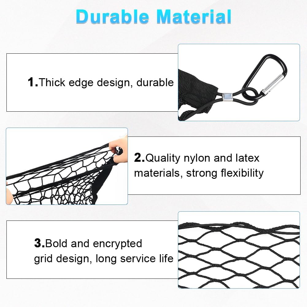 Cargo Net for Pickup Truck Bed, Envelope Style Mesh Elastic Truck Bed Net for Trunk Organizers and Storage with 10 Hooks Compatible with Silverado Ford F150 GMC(51x17.7Inch)