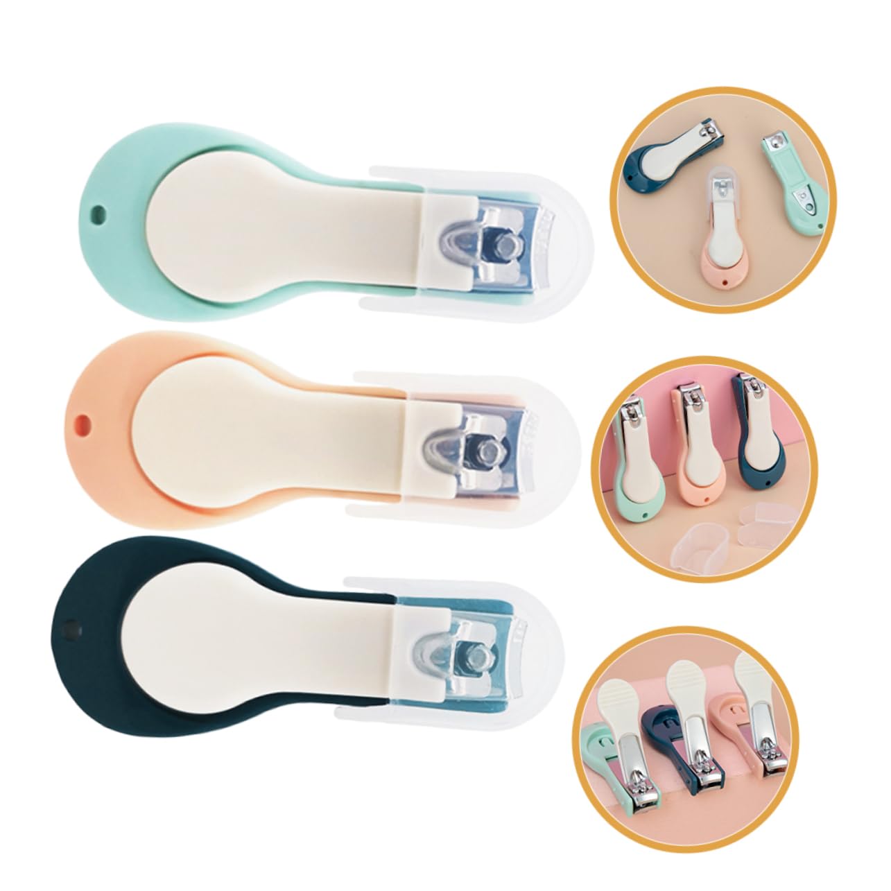 VANZACK 15 Stck. Teiliges Nagelknipser mit Silikonhülle Sicherer Nageltrimmer für Neugeborene und Kleinkinder Ergonomisch Gebogen Leicht Kompakt zur Präzisen Fingernagelpflege und