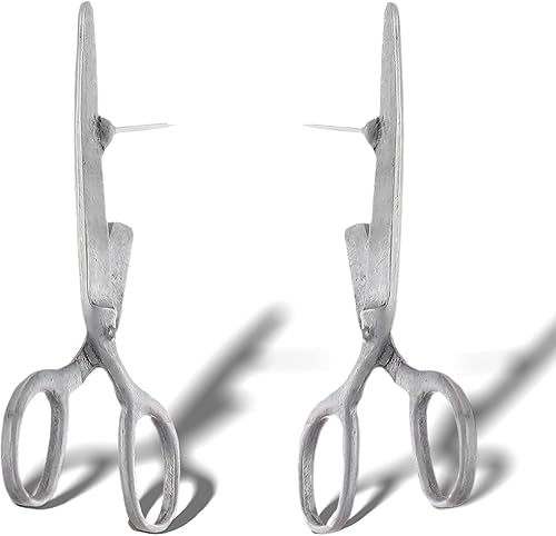 Miniatura 2 de Aretes de tijera vintage creativos para un estilo único y regalos navideños para mujer, Acero aleado, No es una piedra preciosa