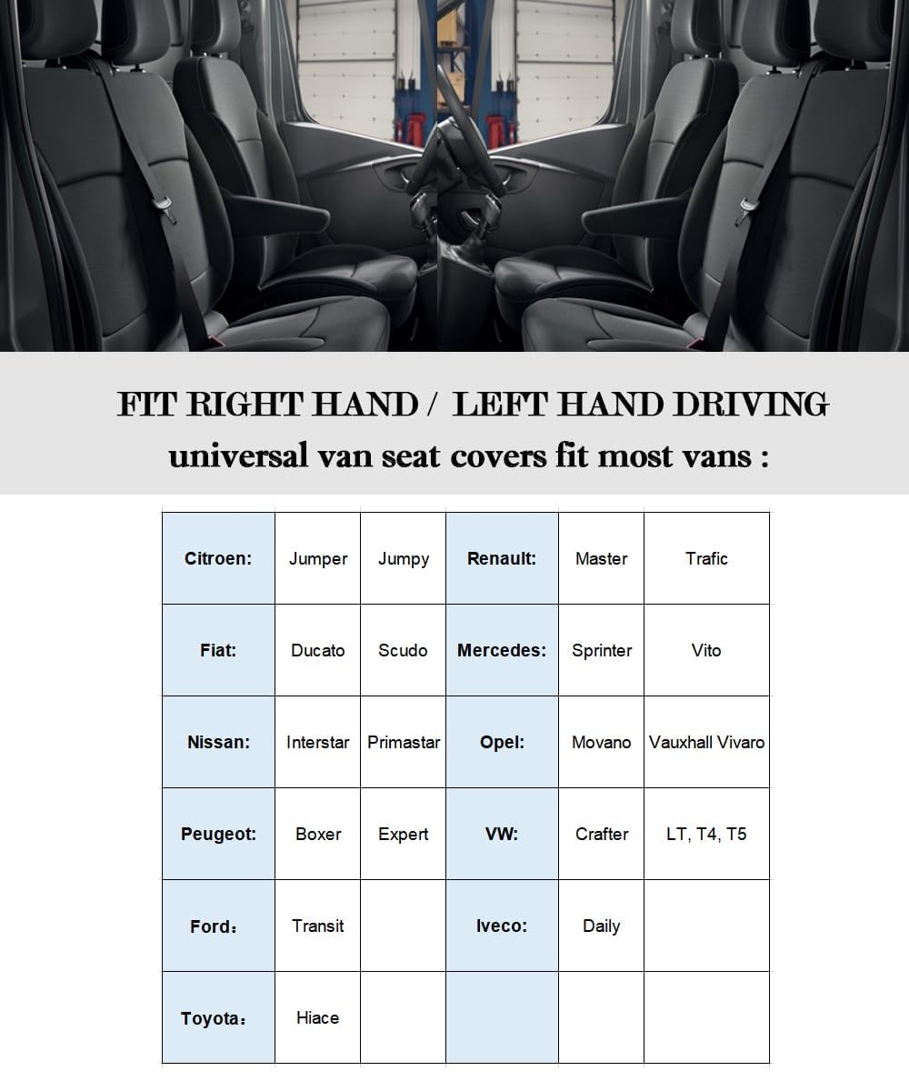 TOYOUN Juego de Fundas para Asientos de Coche para Furgonetas y Camiones de 2 + 1 Fundas Asientos Coche Universales para Delanteros Poliéster Cubre Asiento Coche Accesorios de Automóvil,Gris