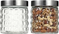 Zitonyang 2-Pack 27oz Airtight Glass Jars with Lids - Clear Food Storage Canisters for Cookies, Flour, Rice, Pantry Staples