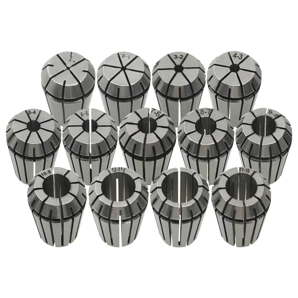 ER20 - Set di 13 pinze di serraggio per utensili rotanti, pinze di precisione in acciaio, per CNC, fresatura, foratura, lavorazione del metallo e del legno, officina, adatto per macchine