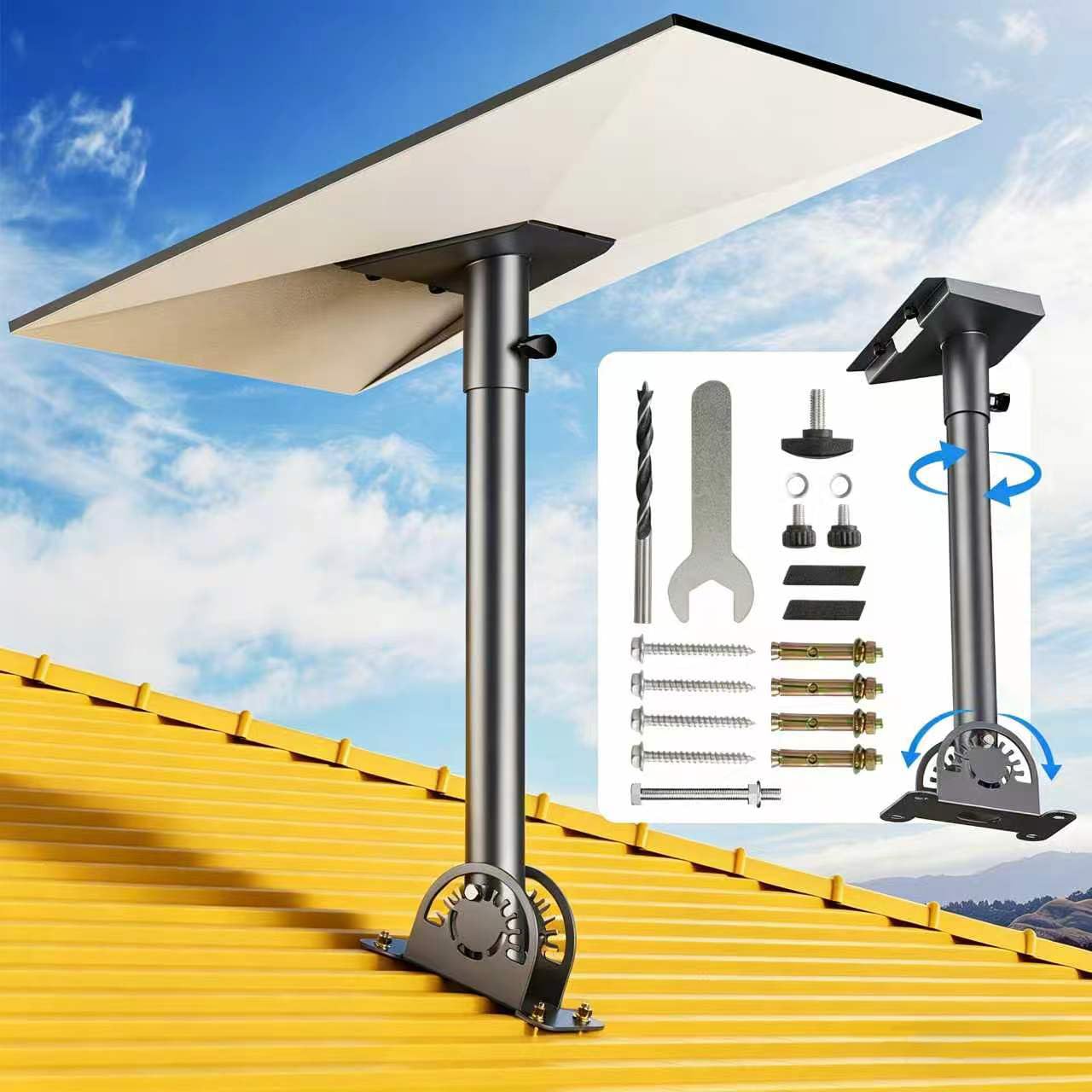 Starlink Gen 3 - Supporto da tetto, regolabile a 360°, compatibile con standard 4/4X/Gen 3, con ingranaggio a scatto, robusto supporto esterno per tetto, parete, giardino e altri scenari