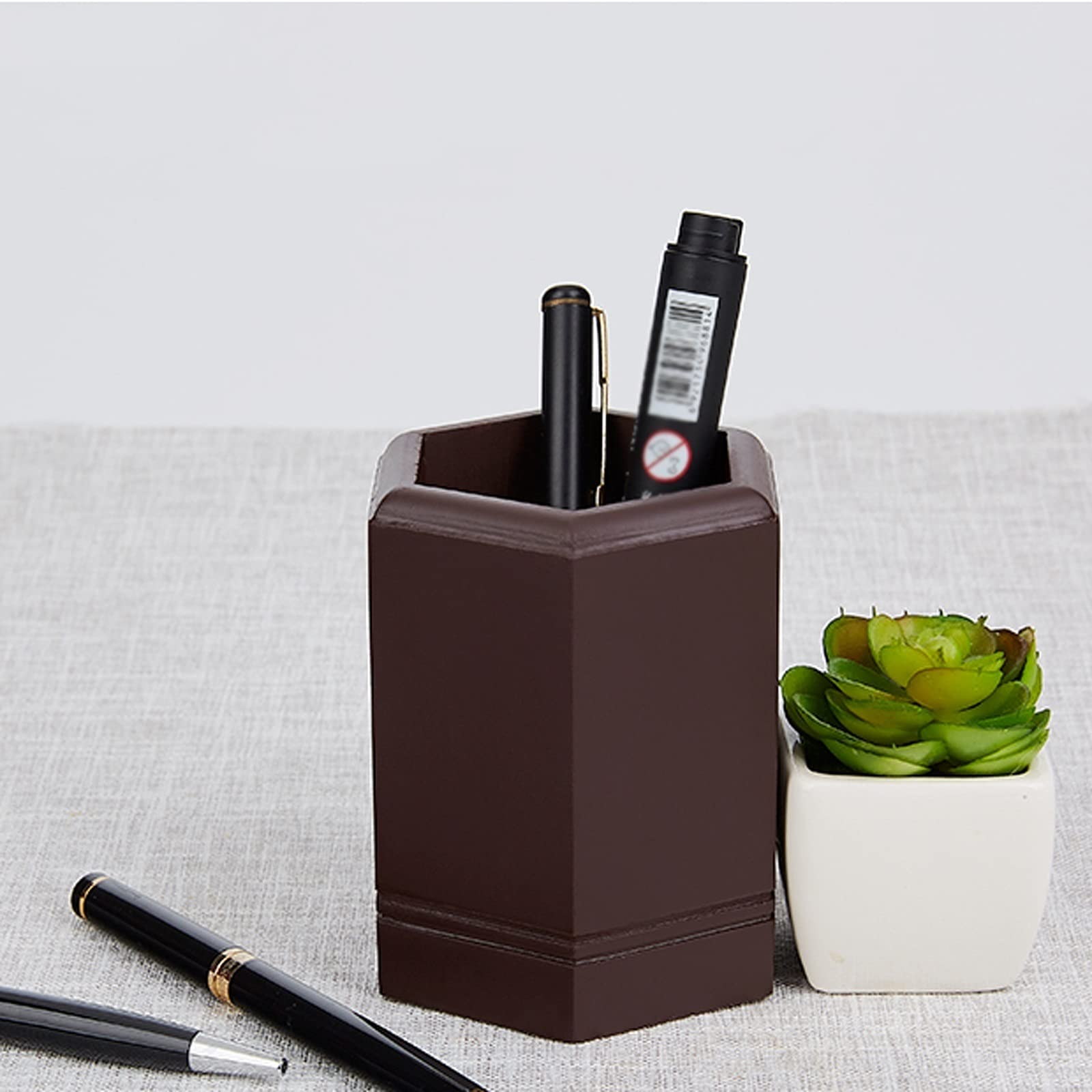 bote para pinceles Moda Creative Desk Plen Pot Multi Propósito Use lápiz Taza de madera Oficina Oficina Organizador Pluma Lápiz Contenedor usado para la escuela de oficina y para el hogar contenedor p