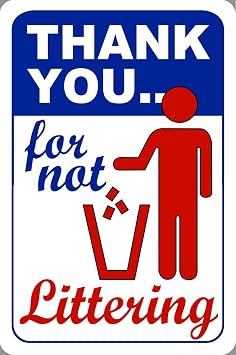 BuildASign No Littering Trash Litter Parking Sign f 18"x12"