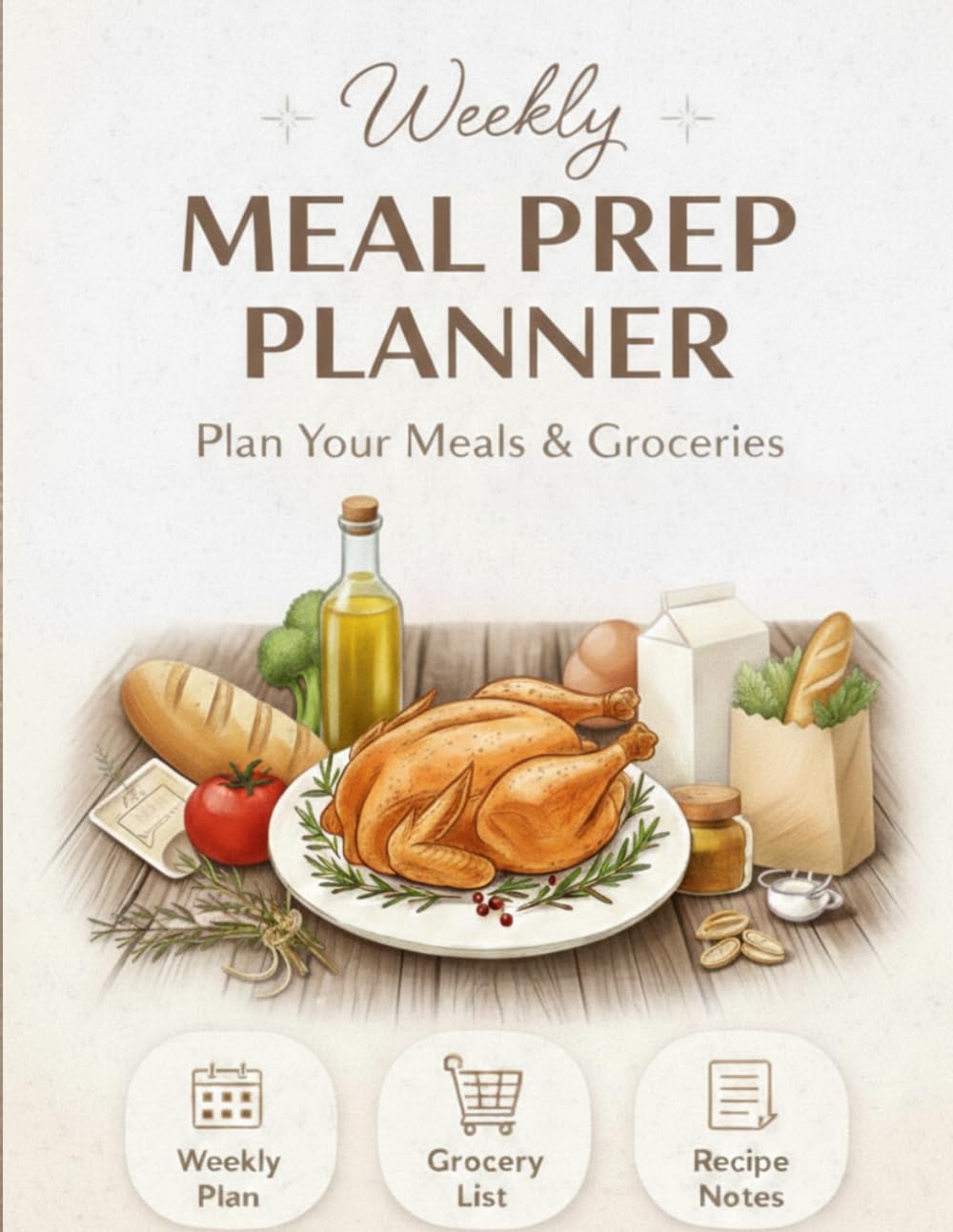 Weekly Meal Prep Planner Plan Your Meals and Groceries: PLAN and ORGANIZE Your Delicious Week, Made Easy