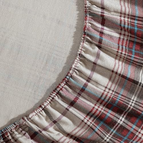 Image of Eddie Bauer - Flannel Sheets Full Size, Anti-Pilling & Wrinkle Resistant Cotton, Touchably Soft for All-Season Comfort - Bed Sheets with Matching Pillowcases & Fitted Sheet (Montlake Plaid Red)