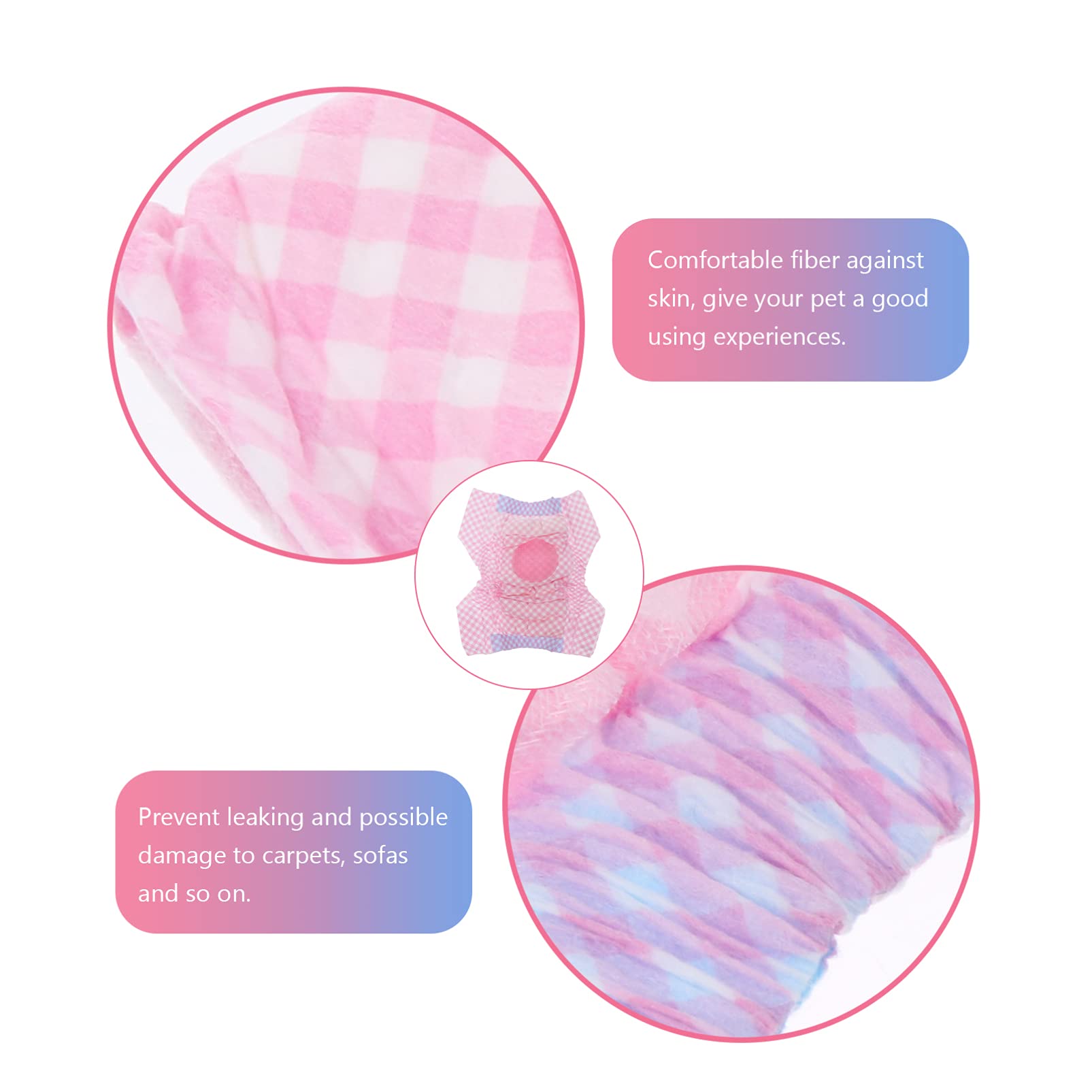 ibasenice 12Pcs Disposable Absorbent Pet Dog Diapers with Tail Hole Comfortable for Female Dogs Heat Portable Design for Travel Leak Protection for Puppies and