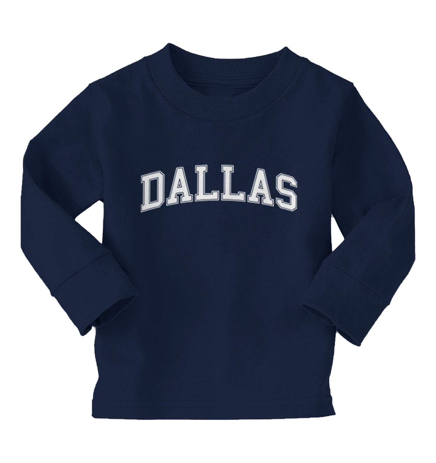 Haase Unlimited Dallas - State Proud Strong Pride Long Sleeve Toddler Cotton Jersey Shirt (Navy Blue, 4T)