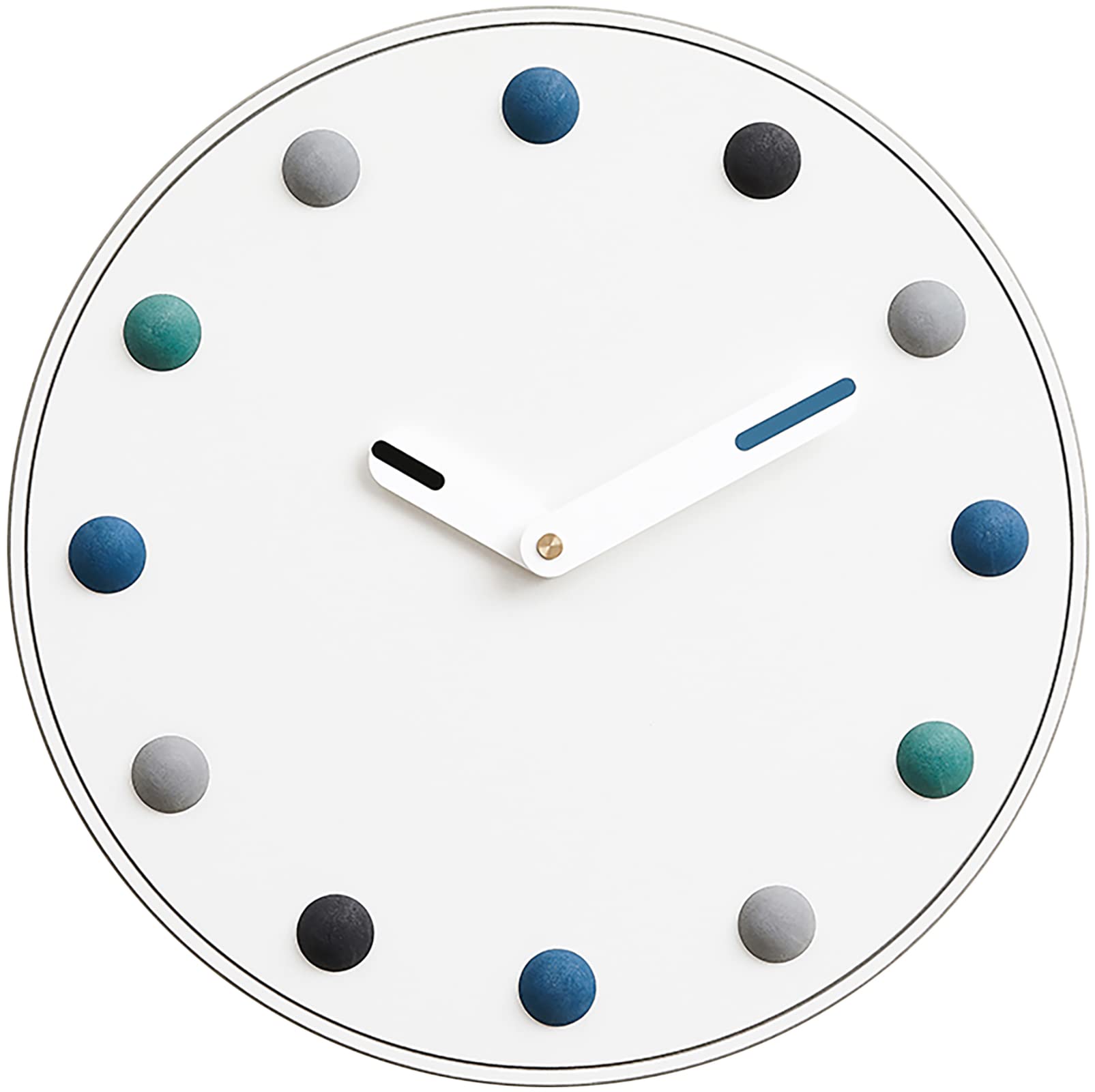 Horloge murale silencieuse pour chambre et bureau minimaliste bleu-vert