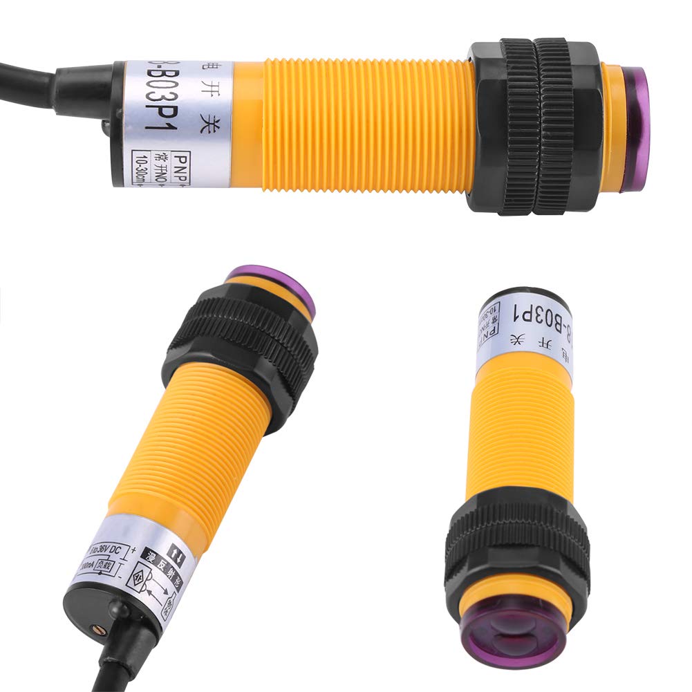 Marhynchus Przełącznik czujnika fotoelektrycznego na podczerwień PNP 3 przewody 6-36 V DC 300 MA z odległością wykrywania 5-30 cm dla automatyki przemysłowej i timera obrotomierza