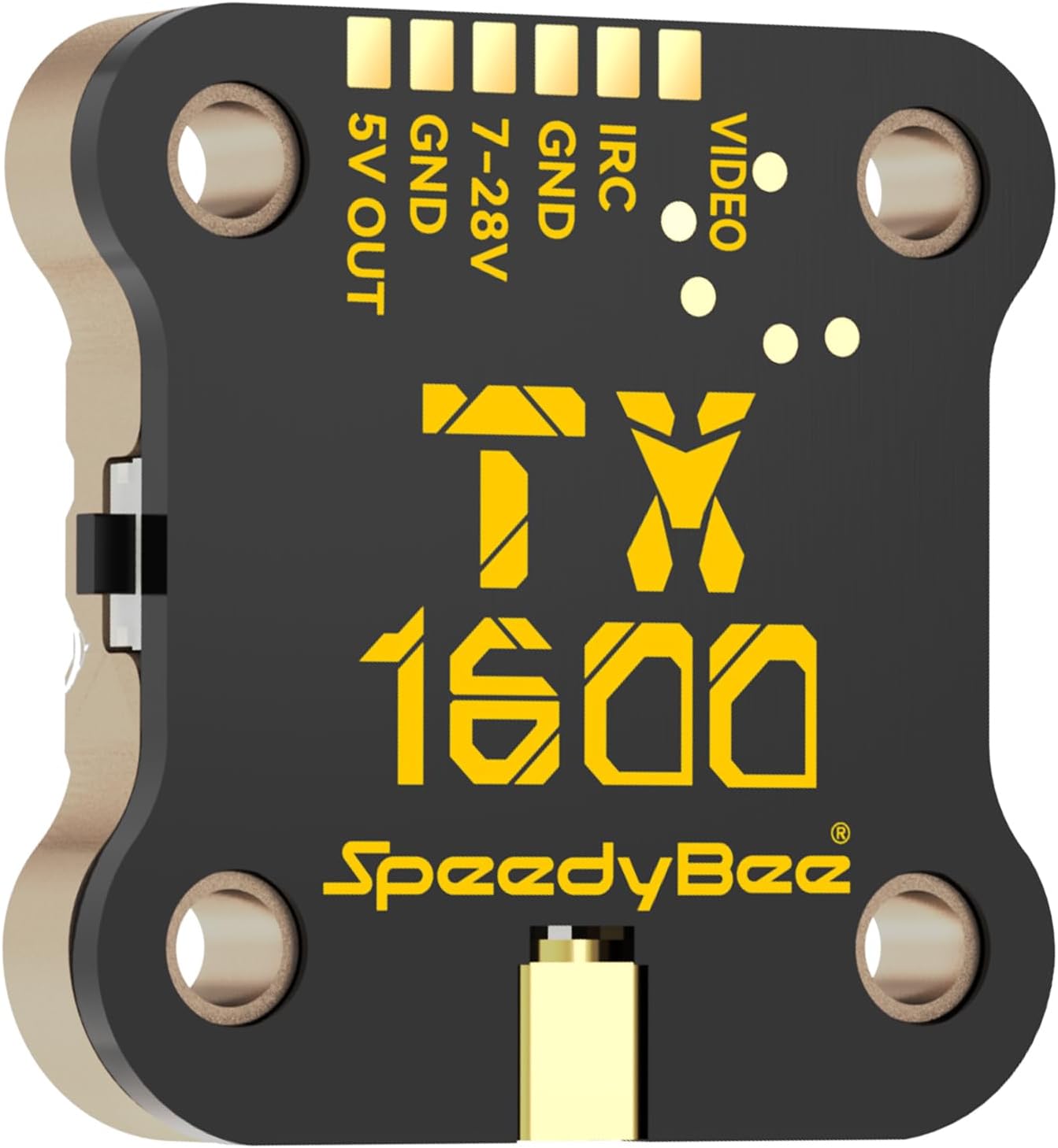SpeedyBee TX Ultra FPV VTX: TX1600 FPV Video Transmitter with Max 1.6W 7g 20 * 20mm Mounting Hole IRC Tramp & Pit Supported with MMCX Antenna for Analog FPV