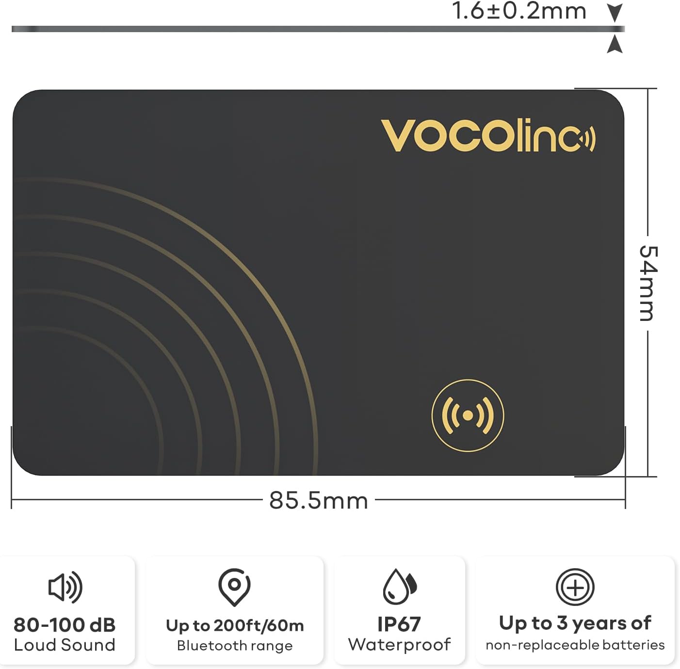 VOCOlinc Air Card dimensions and specifications
