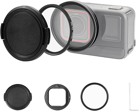 PULUZ 52mm Lens Filter Adapter Kit for Insta360 Ace Pro, Aluminum Camera Protector Ring with UV Filter & Lens Cap, Quick Mount for CPL/ND Filters
