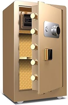 HASMI Safe Box Mechanical Lock Safe Office File Cabinet Old Manual Anti-theft Mechanical Code Safe Deposit Box Document Box Color Gold, Size 70cm, yuqing2022