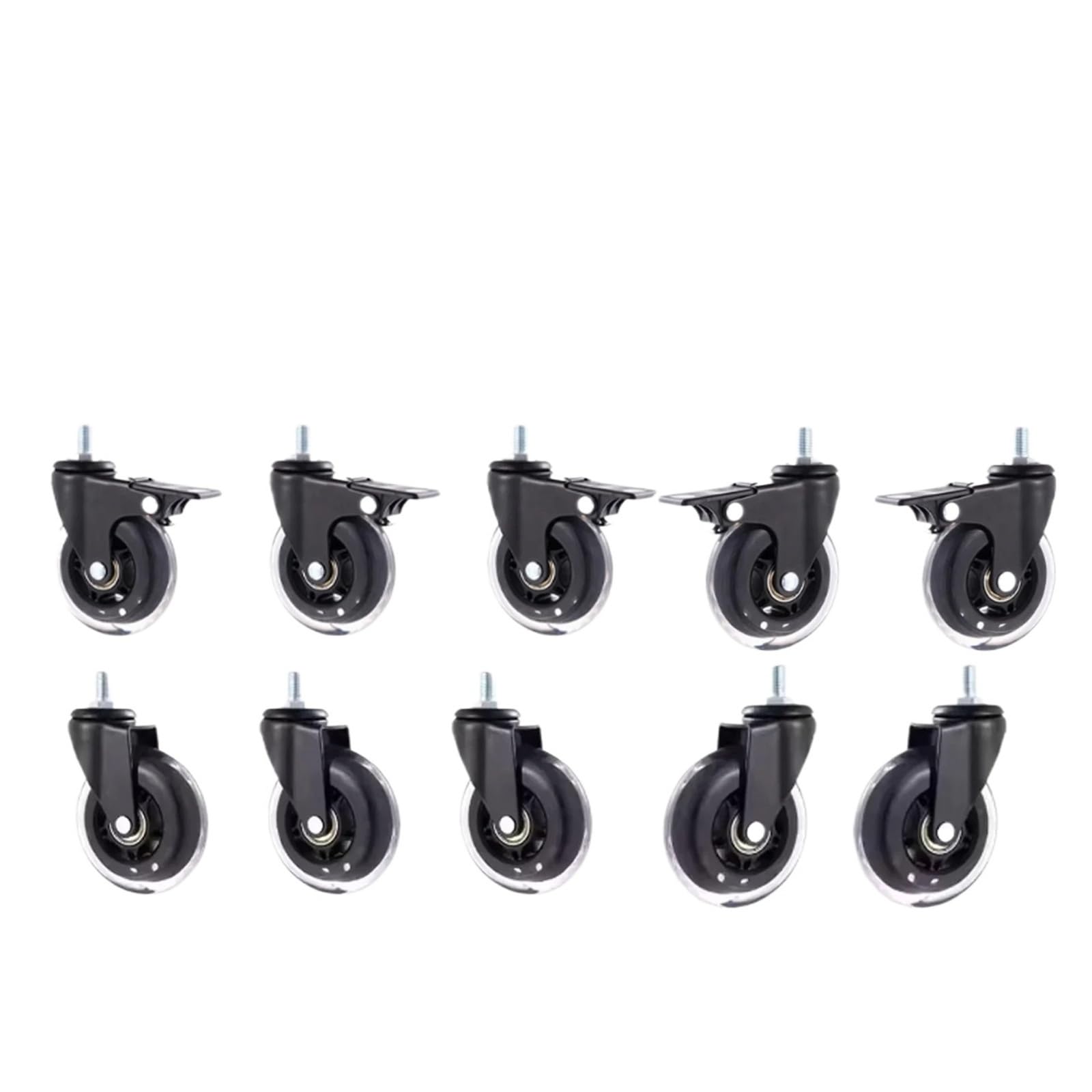5 unids/lote electroforesis de rueda de hielo con rodillo de tornillo de 3 pulgadas | Entretenimiento M8/M10/M12 PU Equipo Scooter Universal/Brak Mute Caster(M8x15mm-Universal)