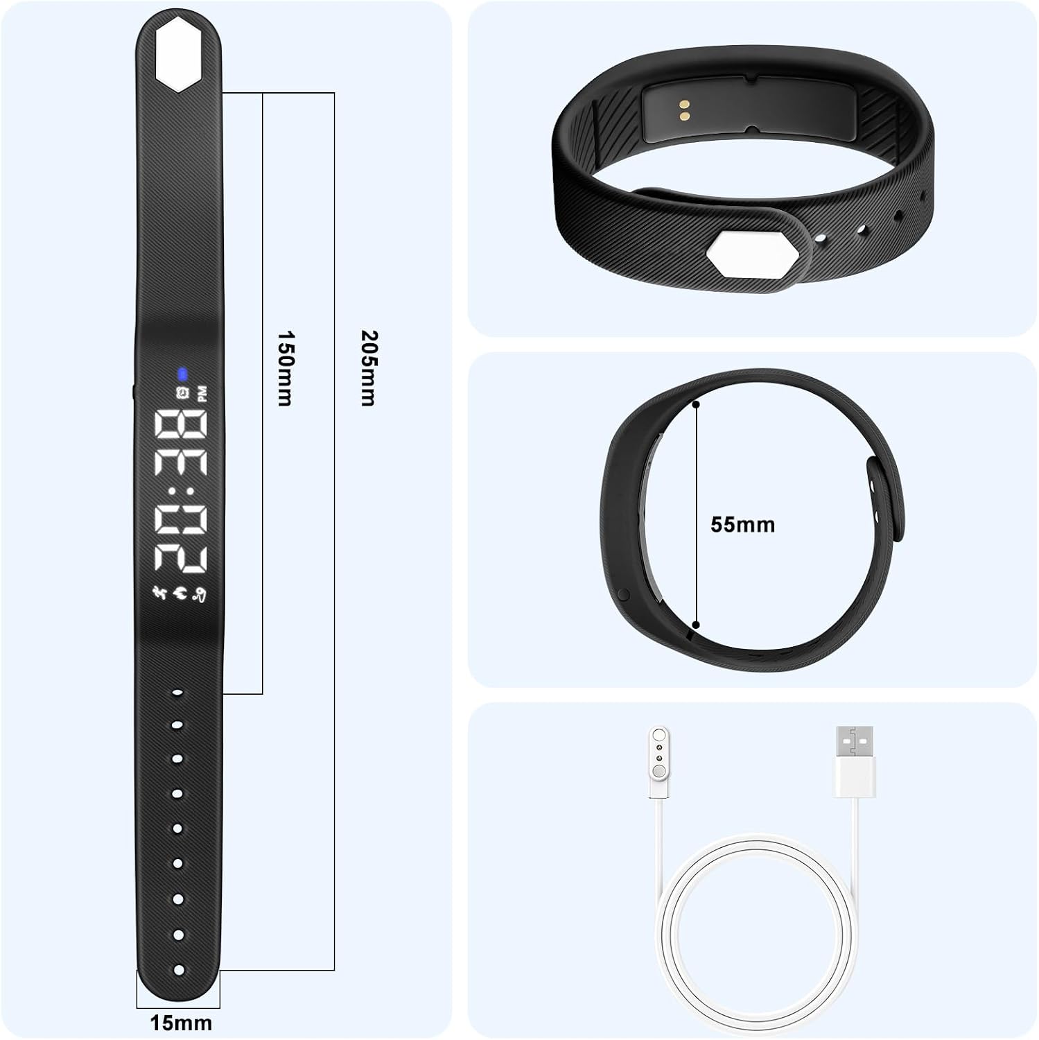 Kids Fitness Tracker Watch with Pedometer - No App Required, Outdoor Sport Digital Watch for Boys & Girls Ages 5-13 with Vibration Alarm, Stopwatch, Birthday Gift Idea for Teen