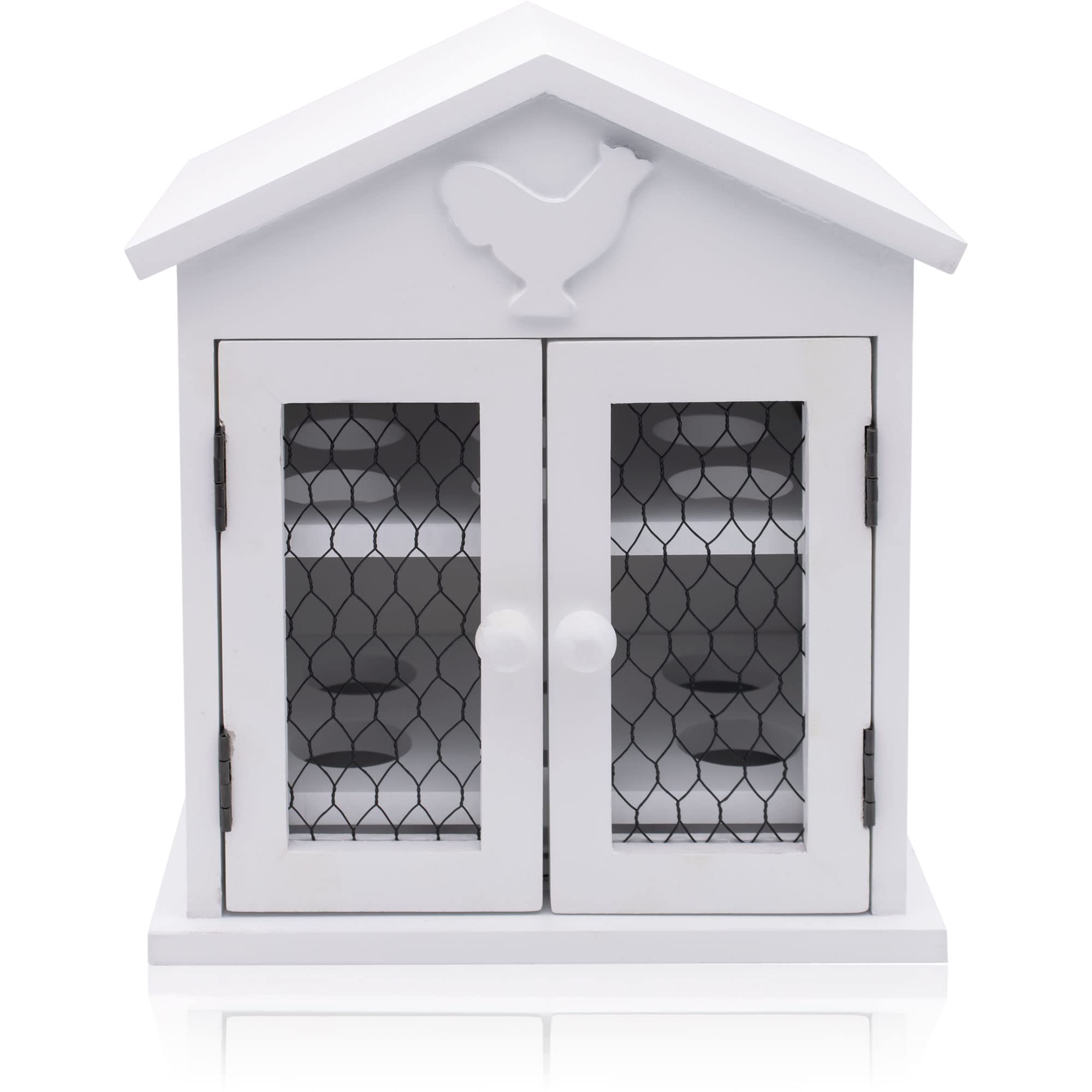 Wooden White 12 Egg House Storage Holder