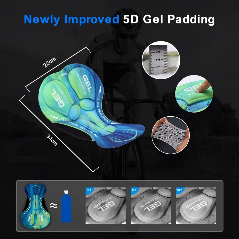 Men's Cycling Underwear Shorts 5D Padded Gel Mountain Bike Bicycle MTB Liner with Breathable, Quick Drying Shockproof - Image 5