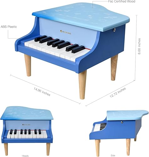 Miniatura 5 de MUSICUBE Piano de cola para niños de 18 teclas para niños de 3 a 7 años de edad, principiantes, niñas, niños, primer mini piano, juguetes educativos