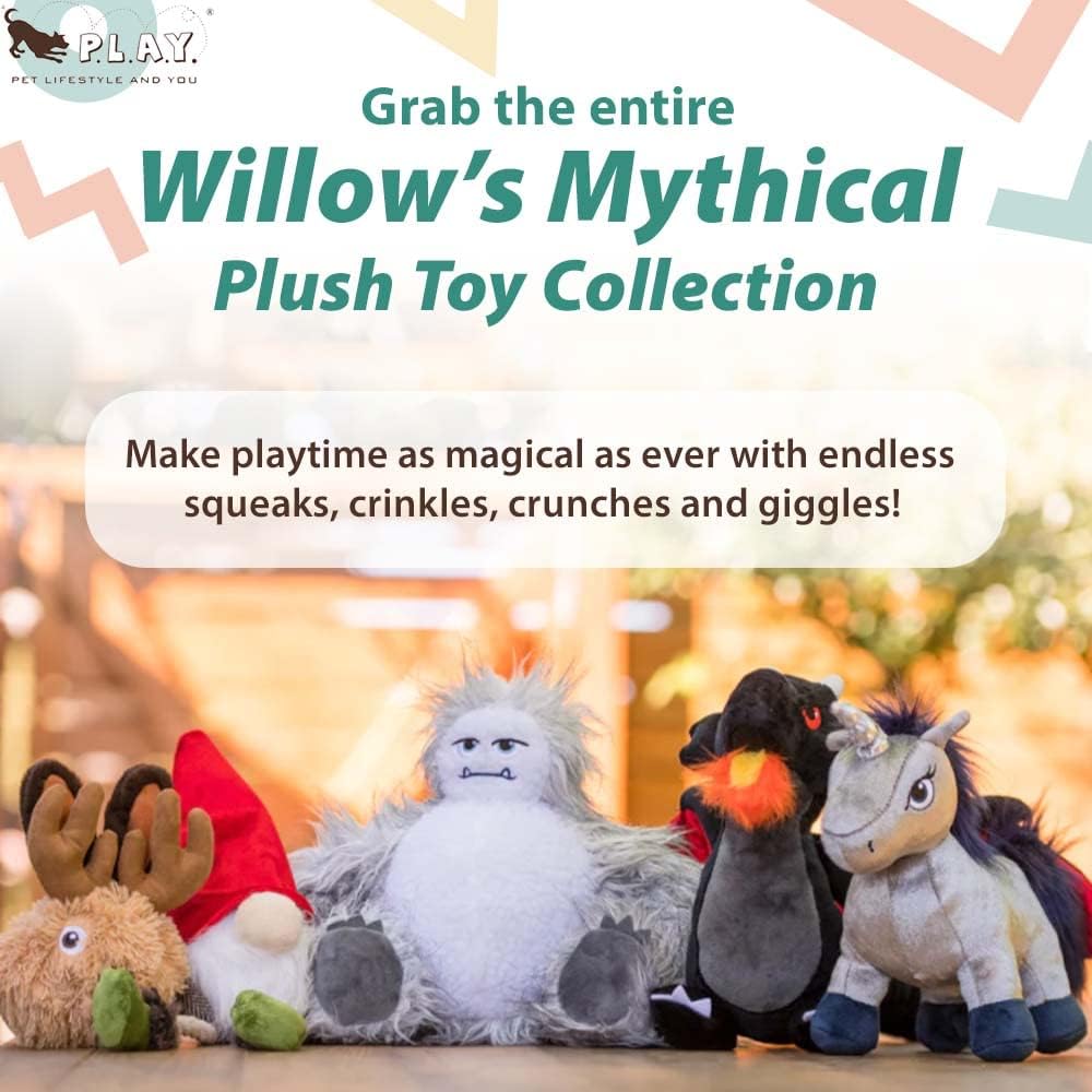 P.L.A.Y. Plush Dog Toys - Mythical Creatures, Fairytale Themed Durable Squeaker Chew Toy, Great for Puppies & Small, Medium, Large Dogs - Machine Washable, Recycled Materials (Eunice the Unicorn)