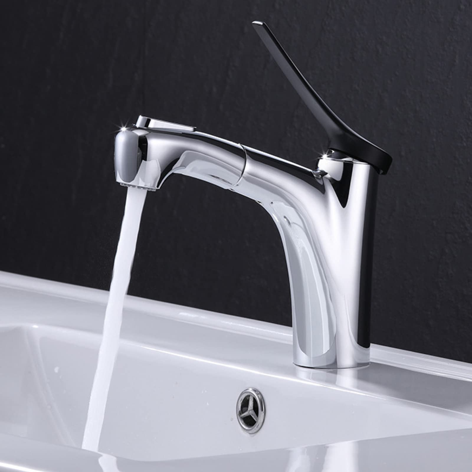 Grifos de latón para baño monomando mezclador agua fría caliente lavabo negro