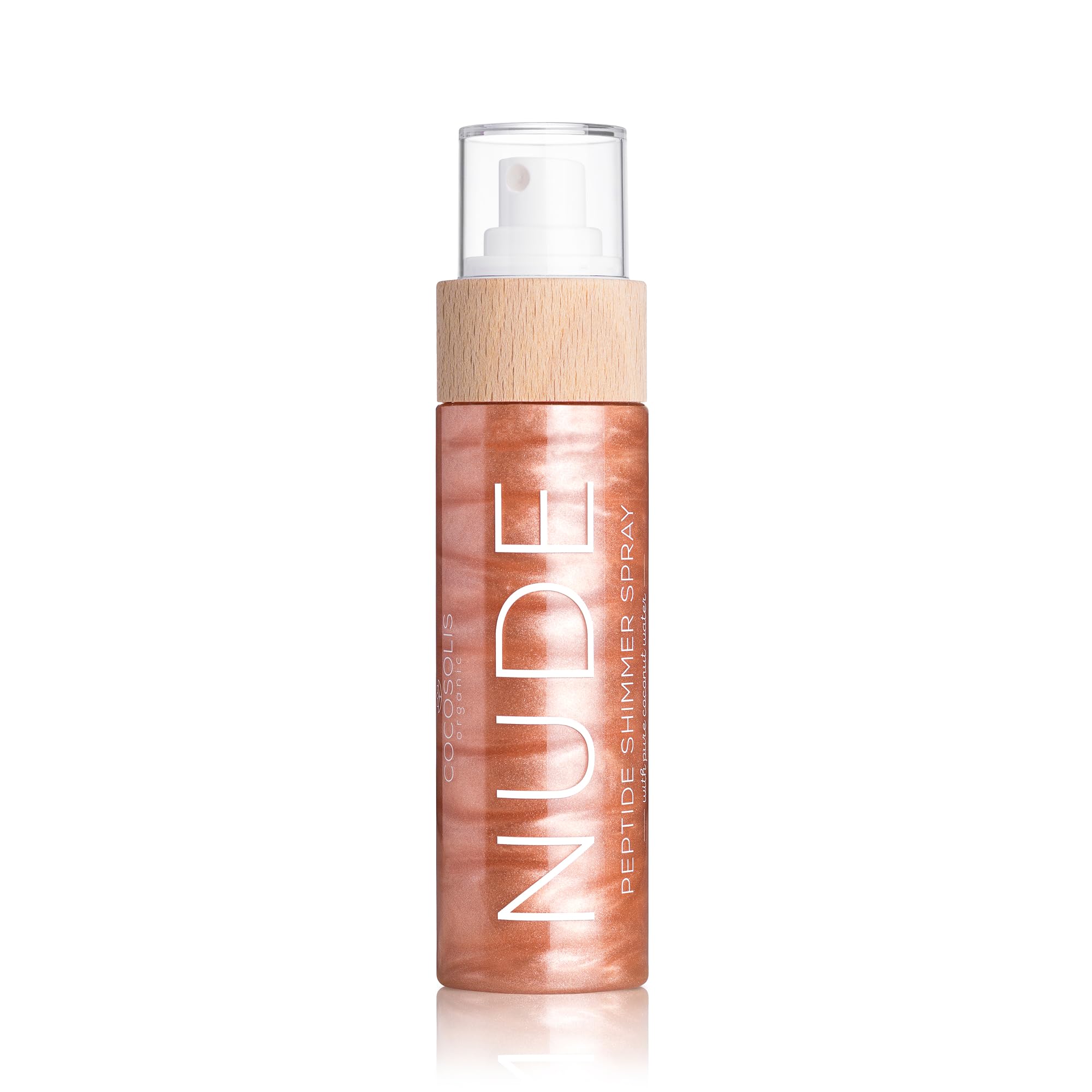 COCOSOLIS NUDE Peptide Shimmer Spray - Natural glitter shimmer spray with peptides for face, body and hair