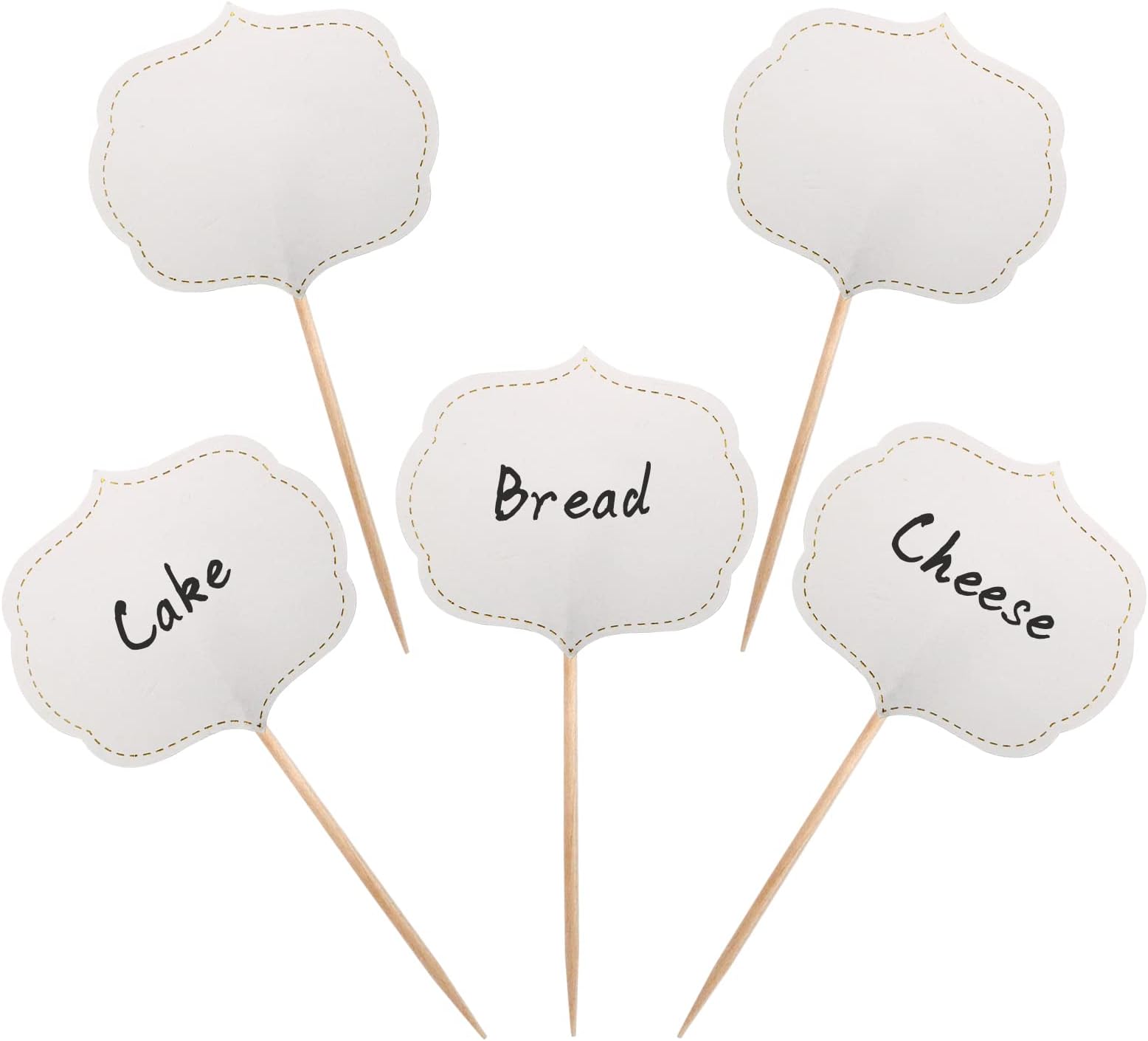 BLUE TOP 50 Pieces Cupcake Picks Blank Toothpick Flags Cake Toppers Cheese Markers Buffet Labels for Charcuterie Board Food Tags Toothpick Signs,Wedding,Birthday Party and Dinner Decorations Supplies.
