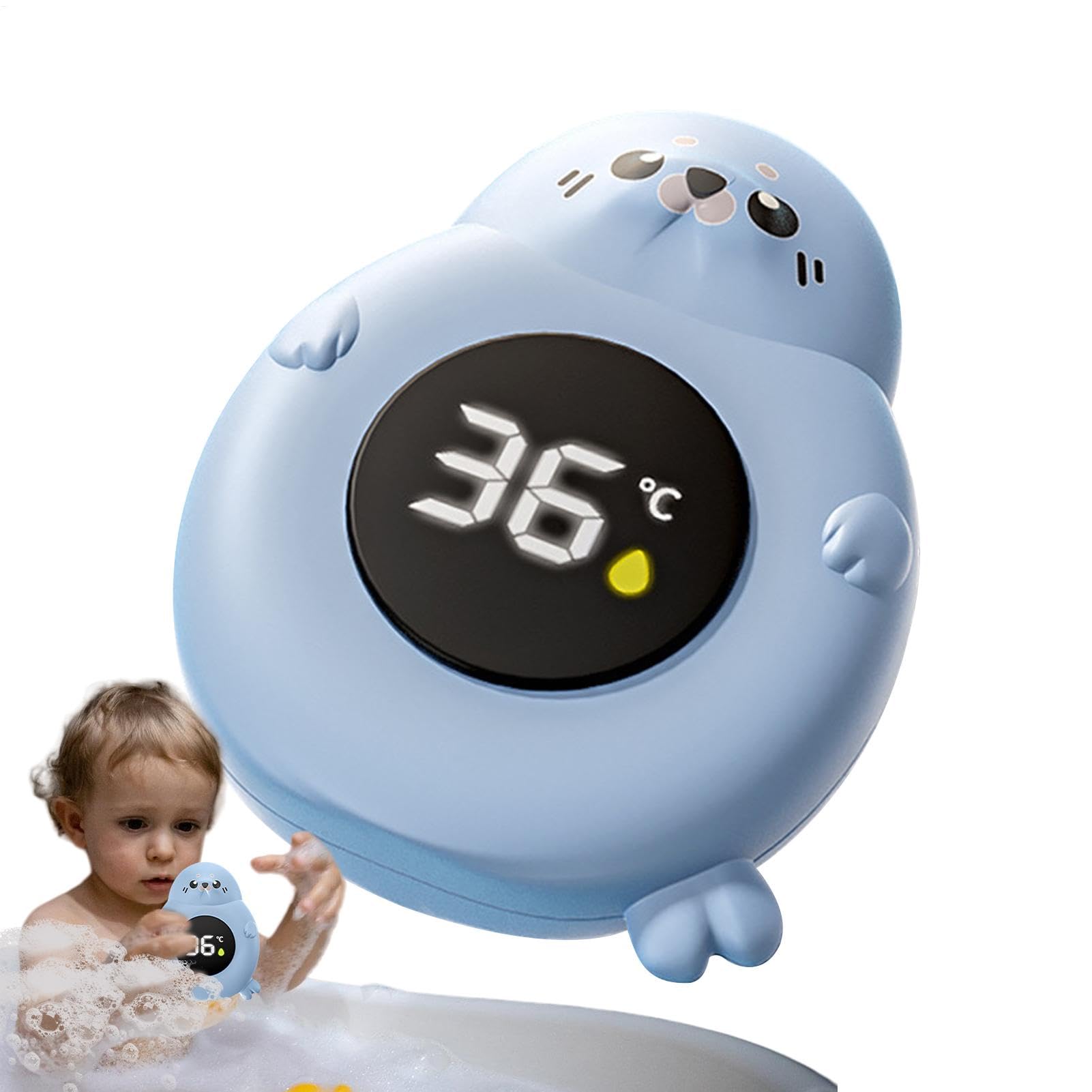 Thermomètre Numérique Étanche pour Bain Bébé - Mesure Précise de la Température d'Eau, 9x7cm