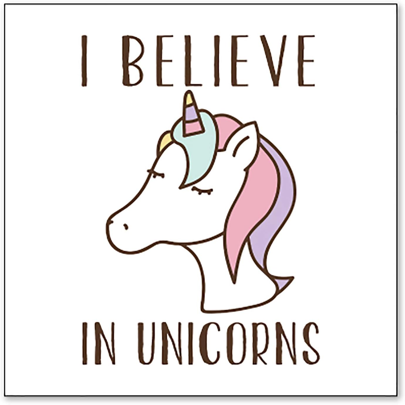 DistinctInk カスタムバンパーステッカー - 4インチ x 4インチ 装飾デカール - 白背景 - I Believe i