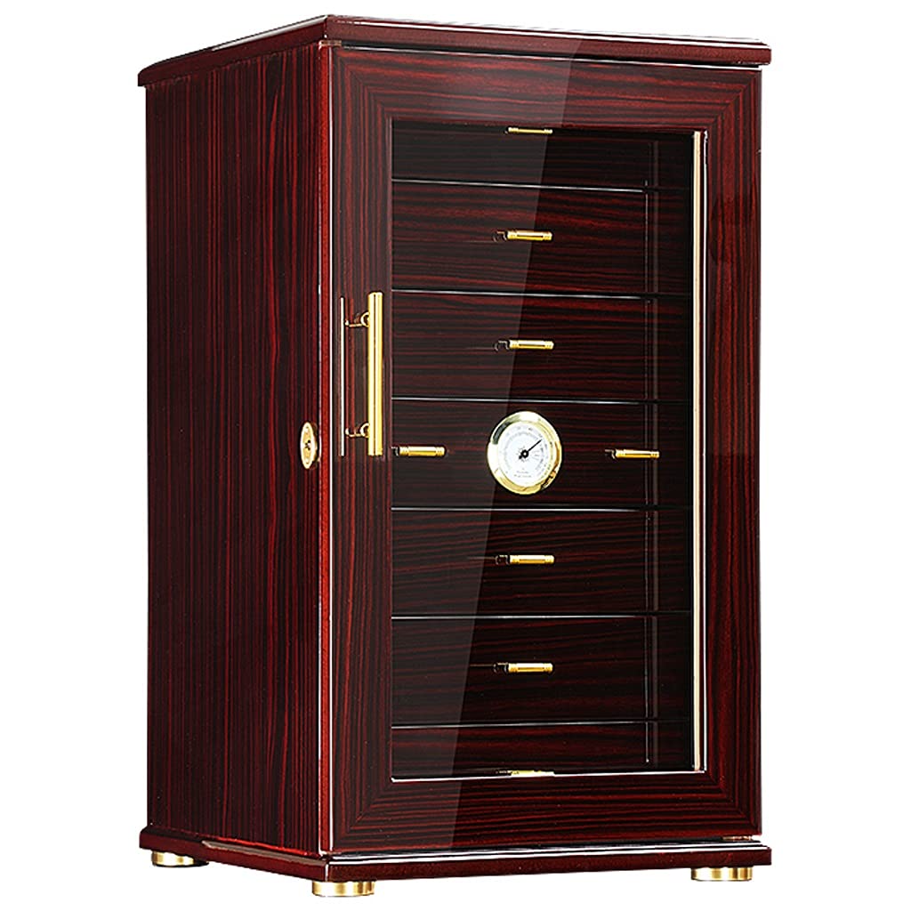 Cigar Boxs,Humidors, Cigar Humidors Cabinet, Retro Handmade Cecigar Storage Box with Humidifiers and Hygrometer, Cigar Container for 200-250 Cigars/a/52X30X30Cm