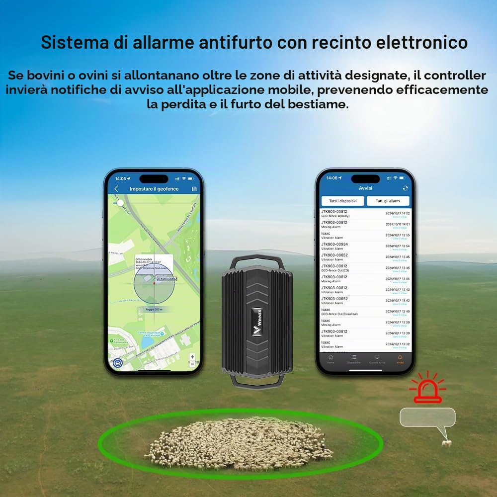 TKMARS Localizzatore GPS 4G (collare) Adatto per Cani/CamMelli Localizzatore GPS Impermeabile IP66 Riproduzione Percorso Storico Tempo realeSenza Abbonamento Grandi Animali (TK935)